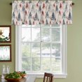 thumbnail image 3 of Christmas Tree Curtain Valances for Windows, Kitchen Valance Window Treatments Panel 2 Pack, Xmas Tree Watercolor Blue Red Rustic Rod Pocket Short Curtains for Bathroom Bedroom 42 x 18 Inch, 3 of 8
