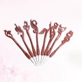 thumbnail image 2 of 8Pcs Retro Mixed Aluminum Handle Crochet Hook Knitting Neddles Set for Beginner Animal Flower Shape (Brown), 2 of 8