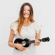 Donner Beginner Ukulele Kit Kid Adult Pro Ukulele Bundle 21, Gift for Christmas, Rainbow Series-Black Color DUS-10D