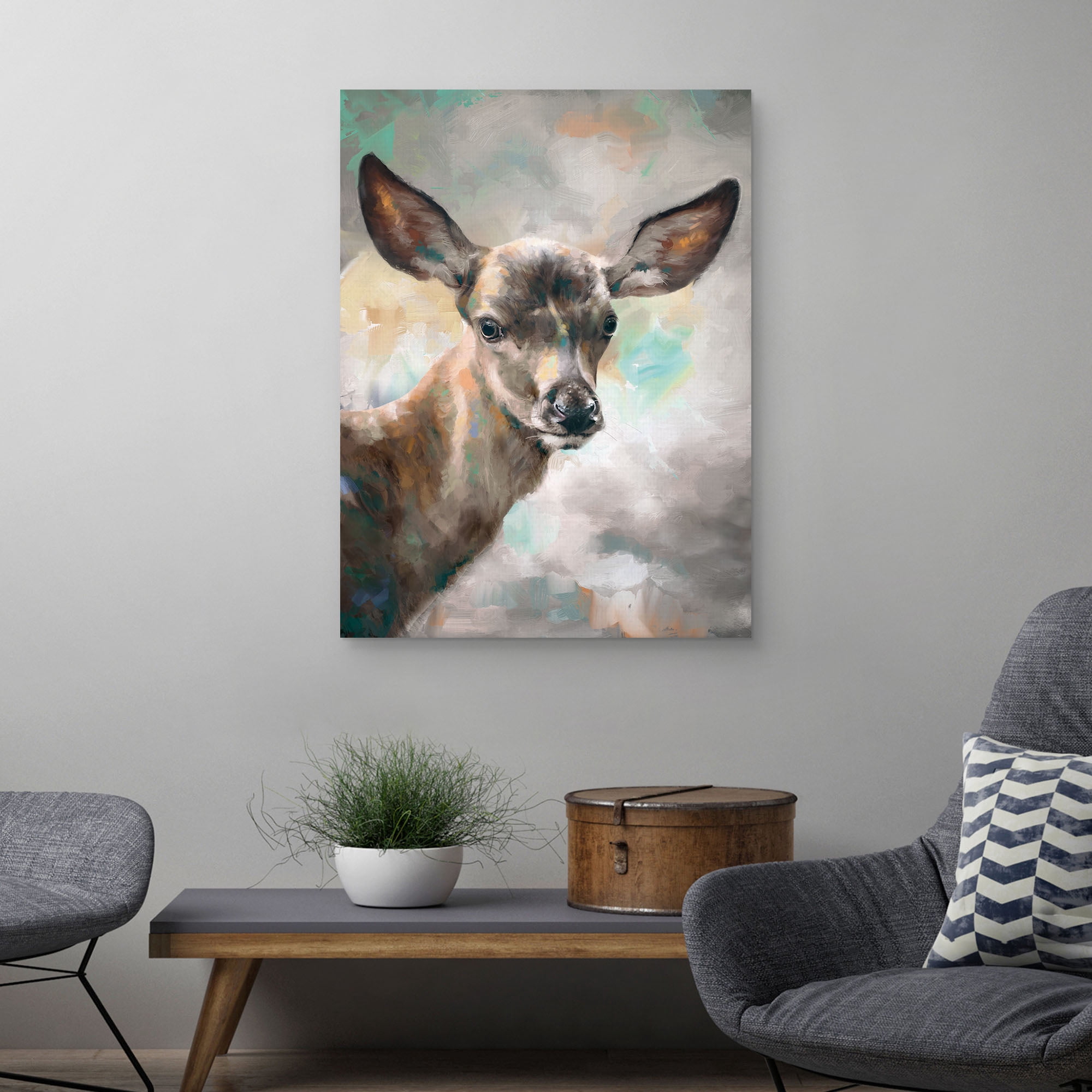 Deer Portrait by Studio Arts Canvas Art Print