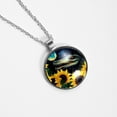 thumbnail image 4 of Crocodile Glass Design Circular Pendant Necklace - Elegant Womens Necklaces, 4 of 5