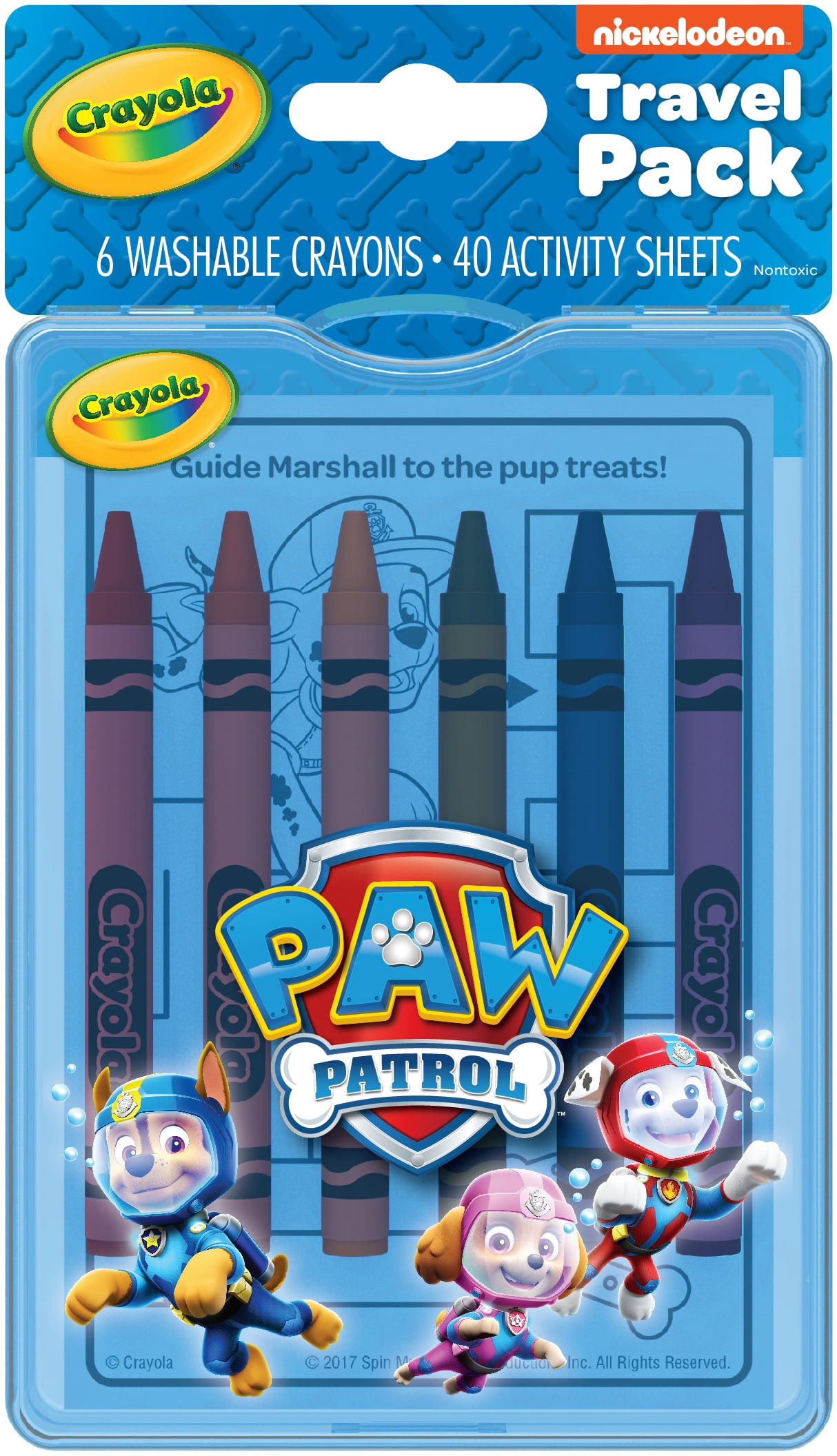 Crayola Paw Patrol Travel Pack, 6 Crayons, 40 Pages, Gift For Kids