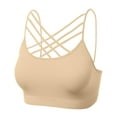 thumbnail image 2 of Women's Novelty Bras Seamless Triple Criss-Cross Front Bralette Sports Bra (No Pad), 2 of 4