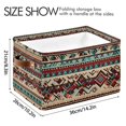 thumbnail image 4 of Yayeee 2 Pack Canvas Storage Basket with Handles for Shelves Fabric Bins Closet Organizer, Tribal Art, 4 of 8