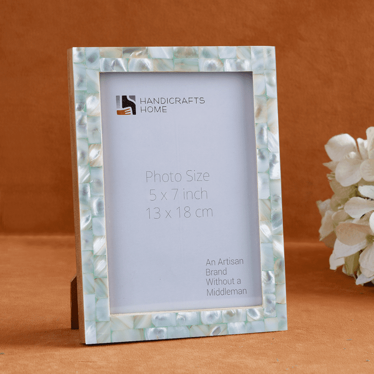Picture Frames Chic Photo Frame Mother of Pearl Handmade 5x7