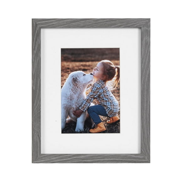 hometrends 8x10 Matted to 5x7 Gallery Graywash Picture Frame