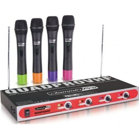 Dj Tech QUADPROVHF Jamminpro 4 Channel VHF Wireless Microphone System