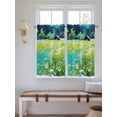 thumbnail image 2 of Blue Green Forests Living Room Curtains 2 Panel, Spring Oil Painting Daisy Nature Landscape Cafe Window Treatment, Farmhouse Bedroom Bathroom Kitchen Curtains Drapes 104"x54", 2 of 6