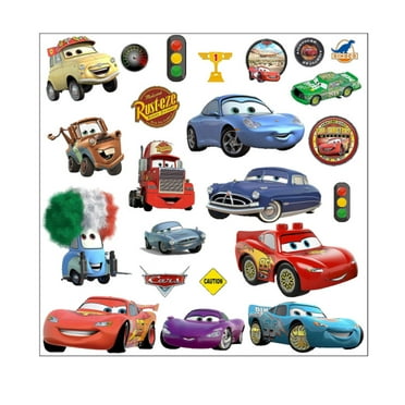 Cars Cartoon Theme 3D Wall Decals,Bedroom、Living Room、and Study Wall Background Decoration Stickers for Kids.