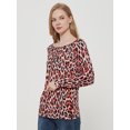 thumbnail image 5 of Womens Long Sleeve Leopard Cheetah tops Animal Print Pattern T Shirt Blouse, 5 of 7