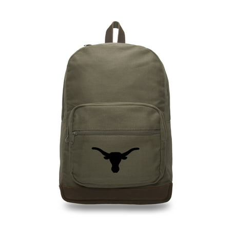 Texas Longhorns Canvas Leather University Laptop Backpack Best School Book (Best Computer For University)