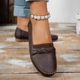 thumbnail image 3 of Women Orthopedic Loafers Arch Support Non Slip Comfortable Shoes Breathable Casual Slip on Leather Wide Width Shoes for Work Nursing Coffee Size 8.5, 3 of 5