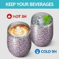 thumbnail image 4 of Leopard Print 12oz Stainless Steel Insulated Wine Tumbler with Lid and Straw – Double Wall Vacuum Mug for Hot & Cold Drinks, 304 Steel Interior, Sweat-Free Design, 4 of 5
