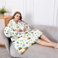 thumbnail image 5 of Oversized Wearable Blanket Hoodie,Cartoon Construction Vehicles Suns Sherpa Blanket Hoodie with Super Pockets,Super Warm Fuzzy Pullover for Women & Men, 5 of 6
