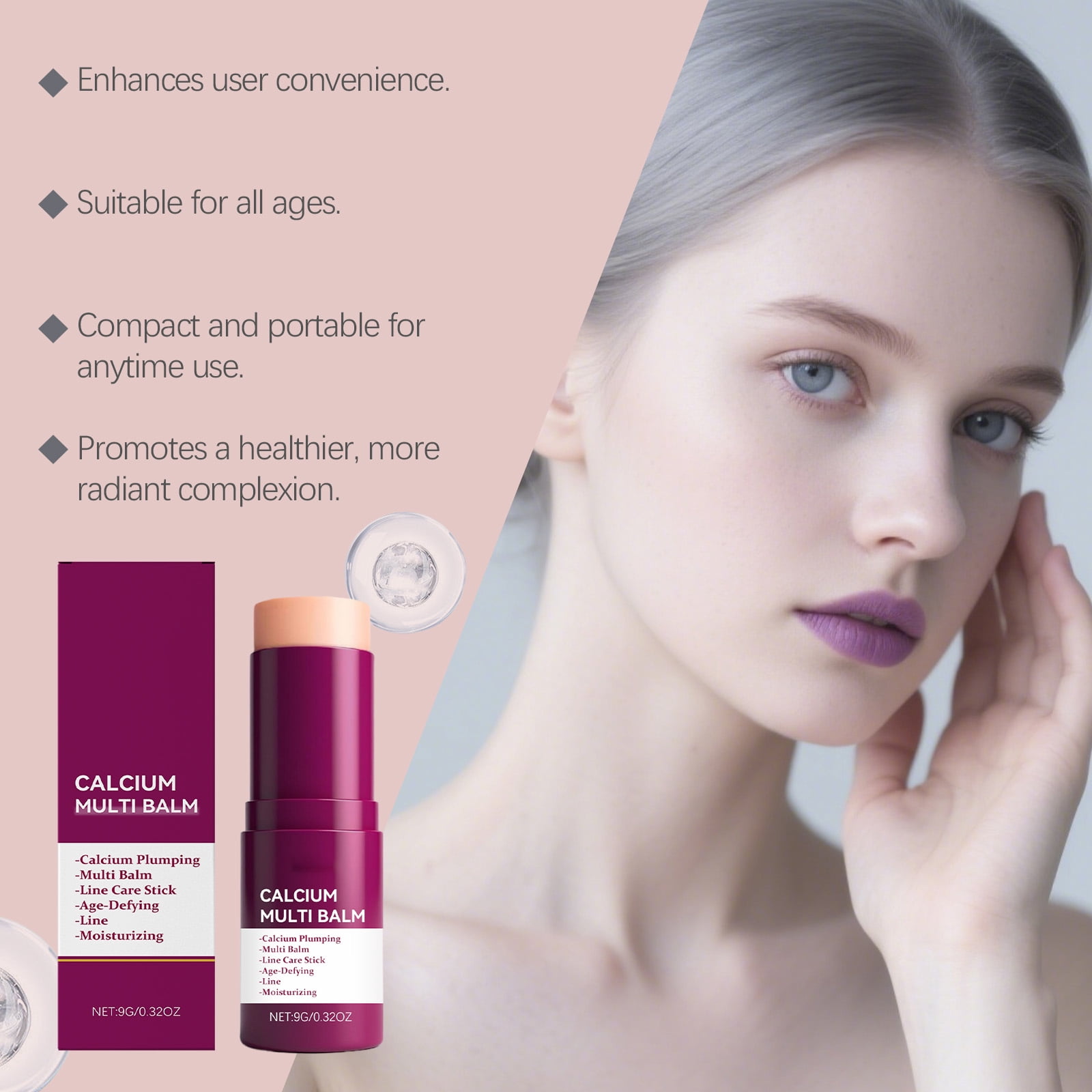 Alvantor Multi Balm Stick, Collagen Moisturizing Cream for Eye Neck & Face, 0.32oz