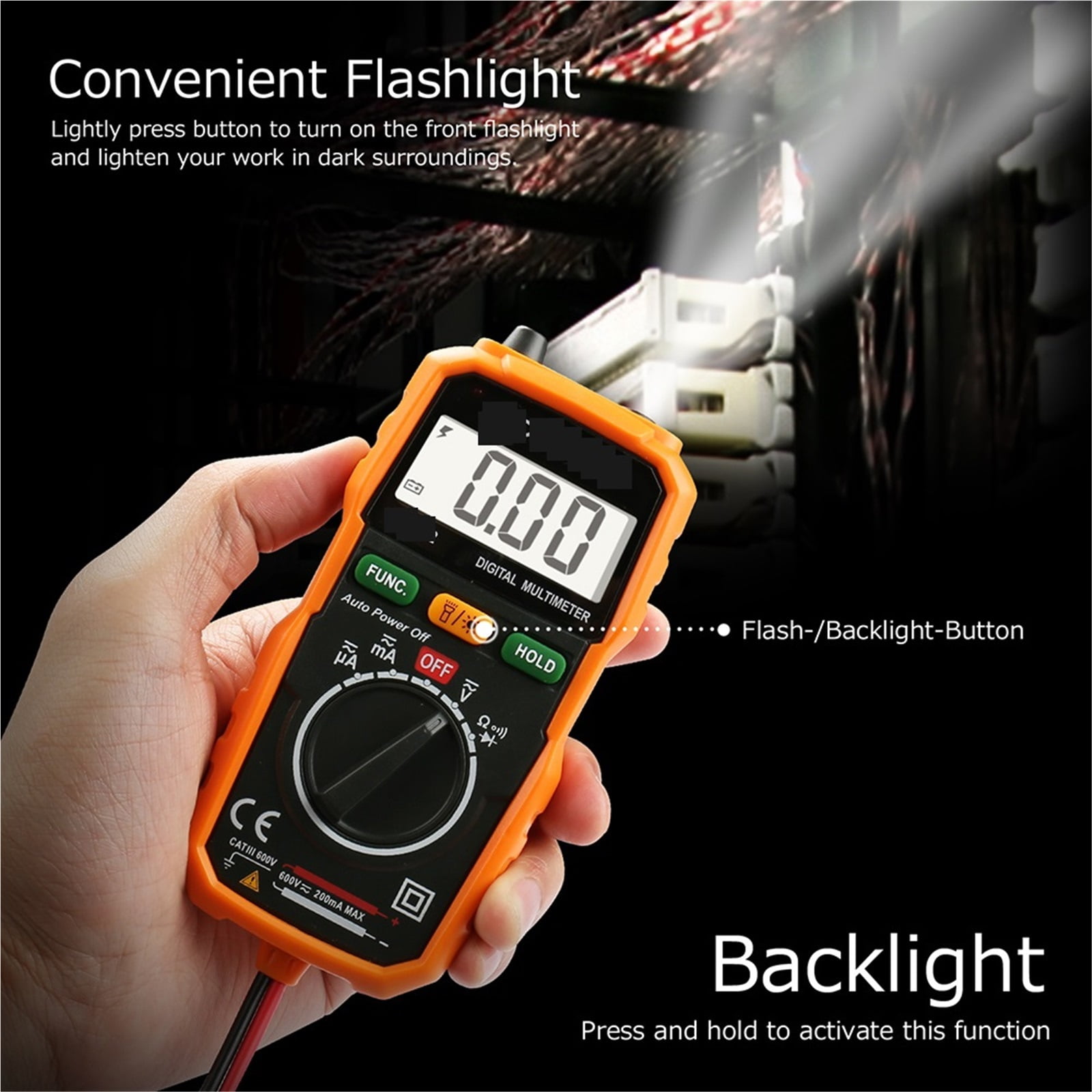 Digital Multimeter Tester AC/DC Current Voltage NCV Test 2000 Count Auto Range Ammeter Voltmeter Tester Alarm Multi Meter ,Battery Test