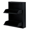 thumbnail image 4 of Flip Drawer Shoe Cabinet, Storage Organizer, Freestanding Shoe Rack, Wall Mounted No-Assembly (Black, 2 Drawer), 4 of 8