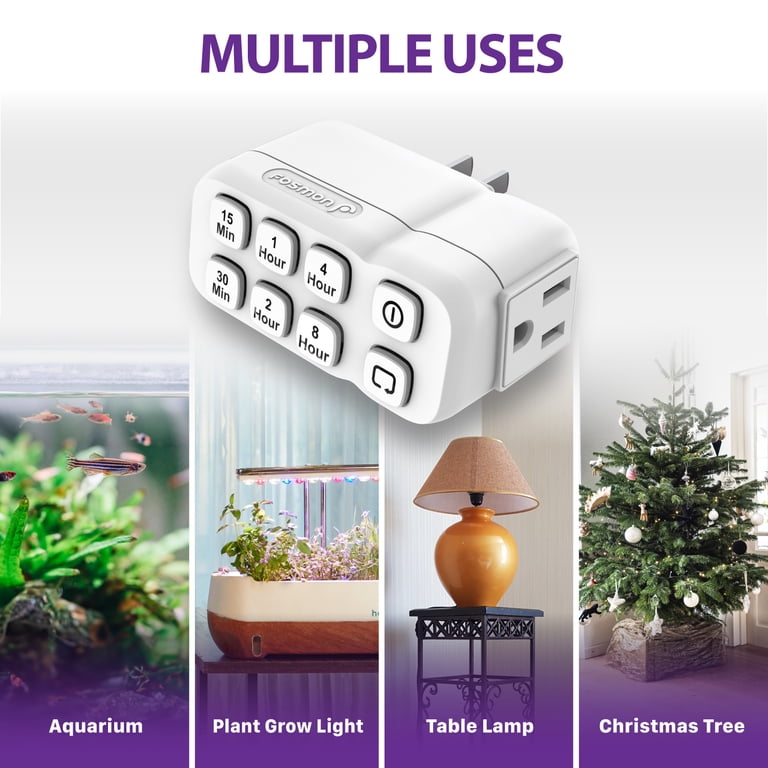 Fosmon Countdown Plug-in Timer, Dual Outlet, 15A photo 4