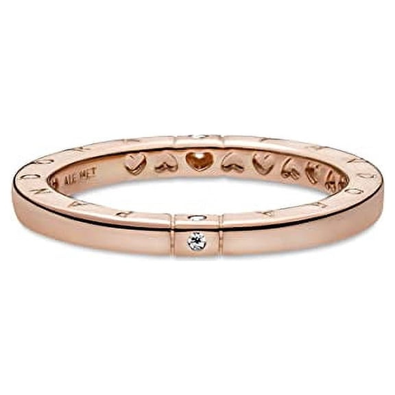 PANDORA Logo & Hearts Ring, Pandora Rose, Size: EUR-52, US-6 - 189482C01-52