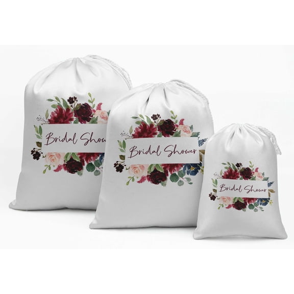Darling Souvenir White Floral Bridal Shower Party Supplies Favor Bags Gift Pouches 15 Pieces