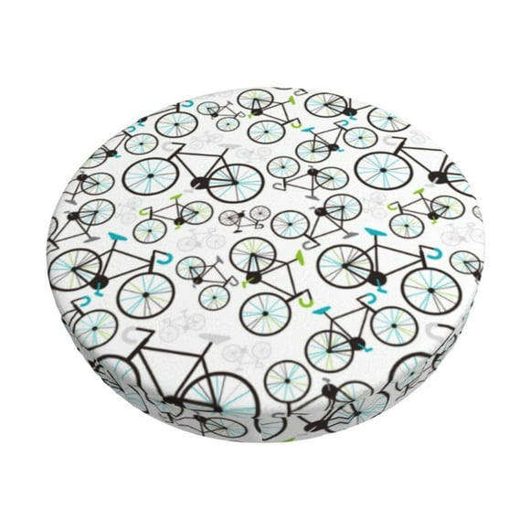 Disketp Bicycle Funda Redonda para Taburete, Funda de Cojín para Silla de Bar Suave y Elástica-12 inch