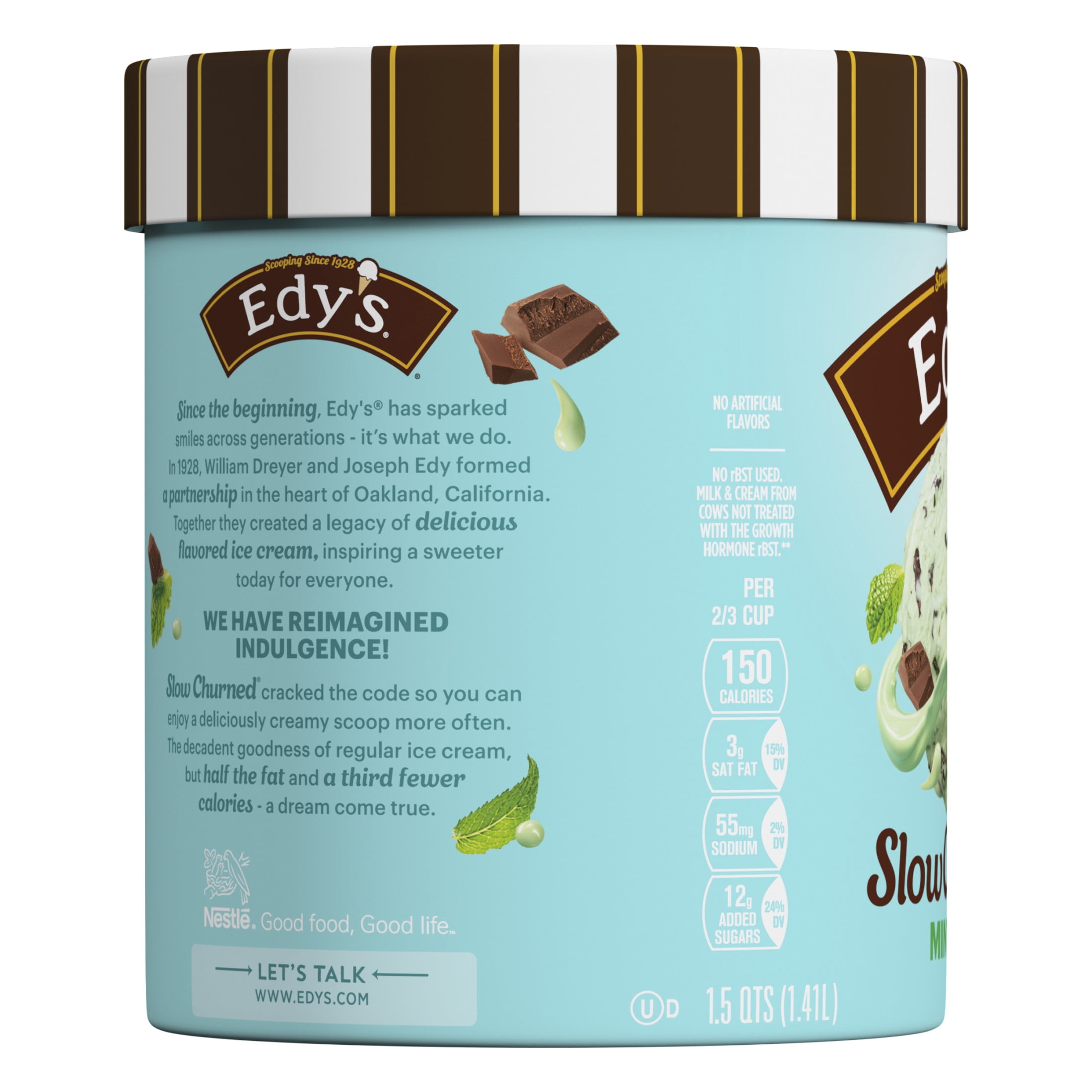 Edy’s/Dreyer’s Slow Churned Mint Chocolate Chip Light Ice Cream, 1.5 Qt