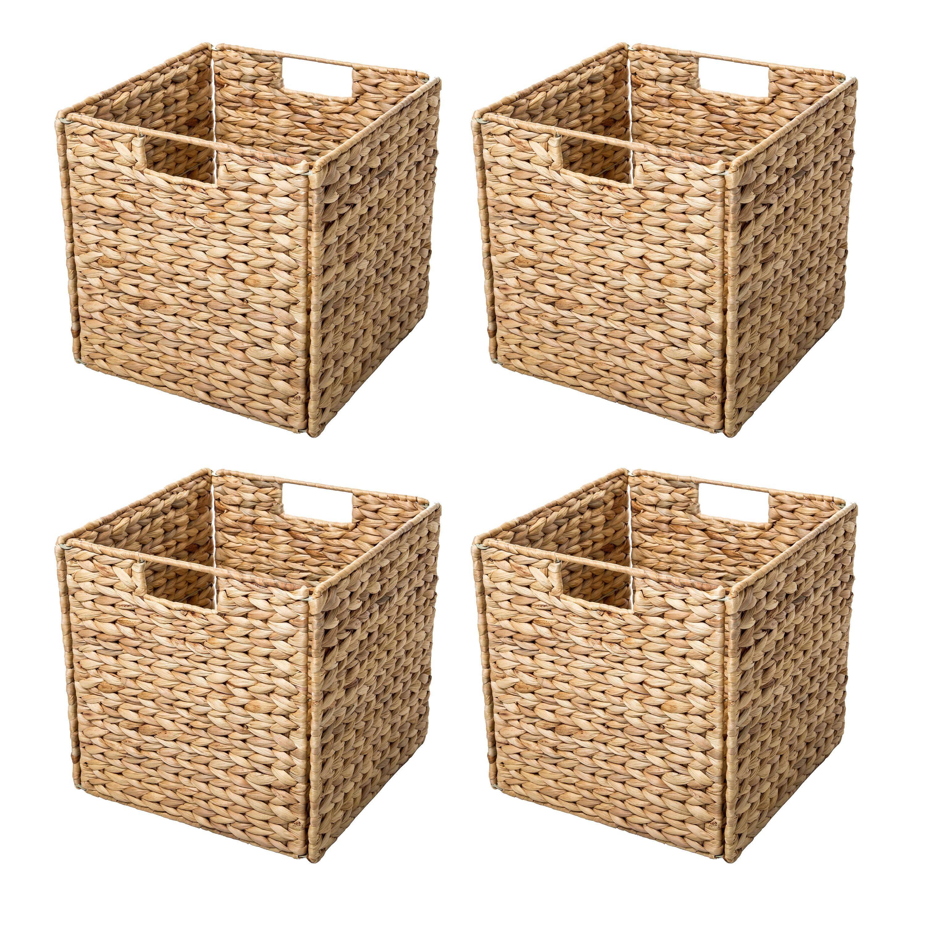 Set of 4 Foldable Storage Basket with Iron Wire Frame By Trademark Innovations 