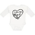 thumbnail image 3 of Inktastic I Love My Mom and Dad in Black Chalk Heart Boys or Girls Long Sleeve Baby Bodysuit, 3 of 5