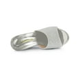 thumbnail image 4 of BLISSFUL STEP Sandales à Talons Compensés à Enfiler à Plateforme Pailletée pour Femmes Argent 6, 4 of 7