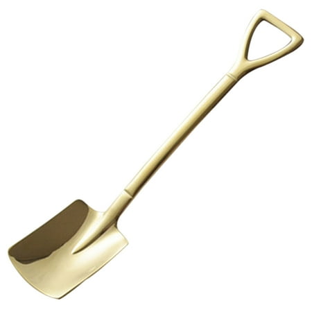 

1pc Stainless Steel Spoon Creative Shovel Spade Shape Spoon Dessert Coffee Spoon Exquisite Tableware B