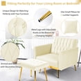 thumbnail image 2 of ACMEASE Velvet Recliner Chair with Adjustable Armrests & Ottoman, Beige, 2 of 7