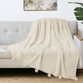 thumbnail image 6 of PAVILIA Ivory Cream Sherpa Twin Throw Blanket with Soft Pom Pom Fringe, Plush Cozy Warm Sherpa Blankets for Couch Bed Sofa, Fuzzy Fleece Throw with Pompom, Lightweight Fluffy, Ivory, 60x80 in, 6 of 8