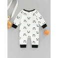 thumbnail image 4 of Arvbitana Infants Baby Halloween Jumpsuit Cartoon Printed Buttons Round Neck Long Sleeve Long Romper with Pockets, 4 of 8