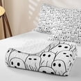 thumbnail image 4 of Erosebridal Cute Ghost Twin Quilt Set, Halloween Doodle Twin Coverlet Set for Boys Girls, White Black, 2-Piece 1 Bedspread and 1 Pillowcase, 4 of 7