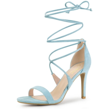 

Unique Bargains Women s Stiletto High Heel Lace Up Sandals
