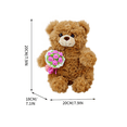 thumbnail image 2 of JeashCHAT Valentine's Day Gift Teddy Bear Stuffed Animal Cute Bear Plush Toy with Flowers, Soft Pillow Toy Birthday Gift, 7.87 Inch, 2 of 4