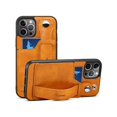 thumbnail image 5 of Funda para iPhone 14 Pro Max, funda de piel con correa para la muñeca, funda protectora trasera, funda para iPhone (marrón), 5 of 5
