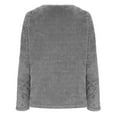 thumbnail image 6 of IROINNID Women's Short Woolen Jacket V-Neck Solid Color Long Sleeve Winter Casual Coat Cardigan, Gray, 6 of 9