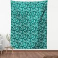 thumbnail image 4 of Floral Fabric by the Yard, Illustration of Abstract Surreal Flower Motifs with Stripes and Leaves, Decorative Upholstery Fabric for Sofas and Home Accents, Teal White Charcoal Grey by Ambesonne, 4 of 5