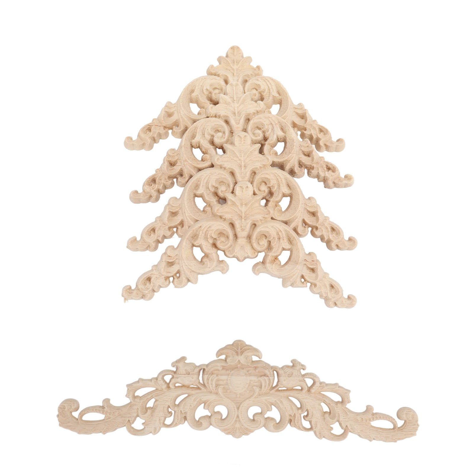 Ldyso Wooden Appliques Onlays Rubber Wood Carved 4 Corner Onlays And 1