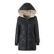 thumbnail image 2 of Chaqueta de invierno de algodón de longitud media con capucha y diseño geométrico impermeable y suave para mujer, 2 of 5