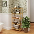 thumbnail image 2 of Bamboo Shelf,Bamboo Shelf Stand Utility Storage Shelf Multifunctional Bathroom Kitchen Living Room Holder Plant Flower Stand (5-Tier), 2 of 17