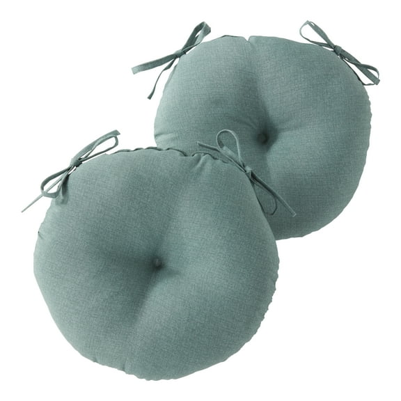 Greendale Home Fashions Seaglass 15 in. Round Outdoor Reversible Bistro Seat Cushion (Set of 2)
