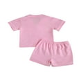 thumbnail image 2 of Kid Pajama Sets Solid Color Short Sleeve Button Top Short Pants, 2 of 6