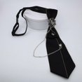 thumbnail image 2 of JZROCKER Steampunk Black Necktie Gothic Rhinestone Metal Chain Crystal Pendant Jewelry Bowtie Evening Adjustable Pre-Tied Bow Tie, 2 of 10