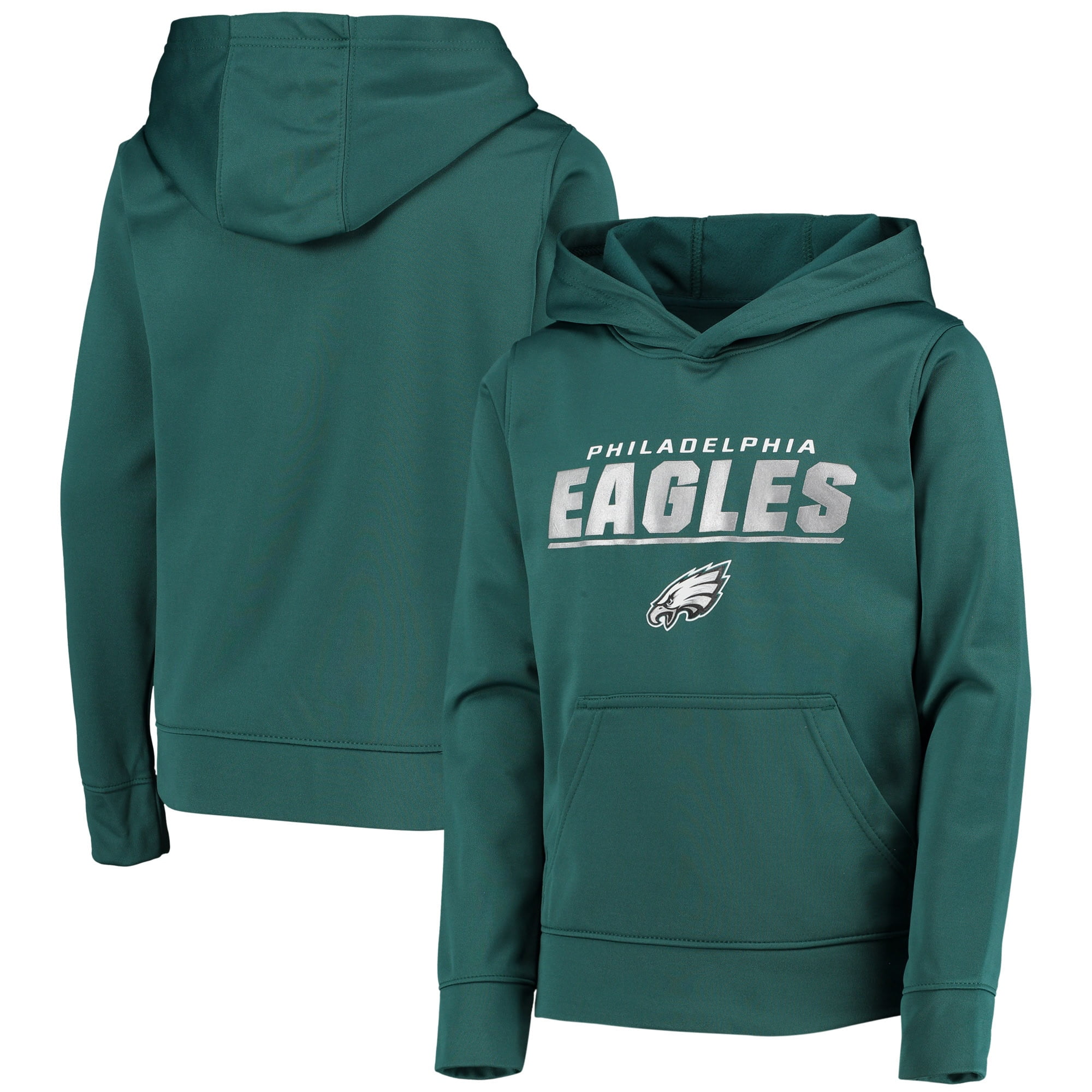 Philadelphia Eagles Youth Static Performance Pullover Hoodie - Midnight