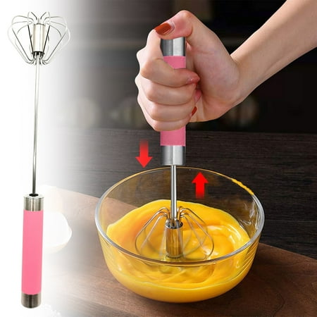 

Zelic Clearance Stainless Steel Whisk Hand Push Rotary Whisk Semi-automatic Mixer Stirrer
