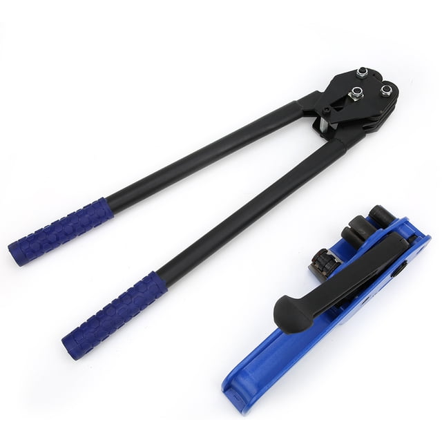 PP/PET Strap Manual Tensioner Cutter Crimper Packing Pliers Strapping Tool 16-19mmBlue 2pcs