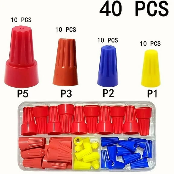DEXIMRO 40 PCS Wire Connectors, Insulating Insert Twist Electrical Wire Connectors with Spring, Portable Wire Caps for Quick Connection, Colorful Wire Caps Electrical