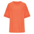 thumbnail image 5 of UAMVSH Oversized Tshirts for Women Summer Casual Short Sleeve Crew Neck T Shirt Loose Side Slit Tee Tops, 5 of 5